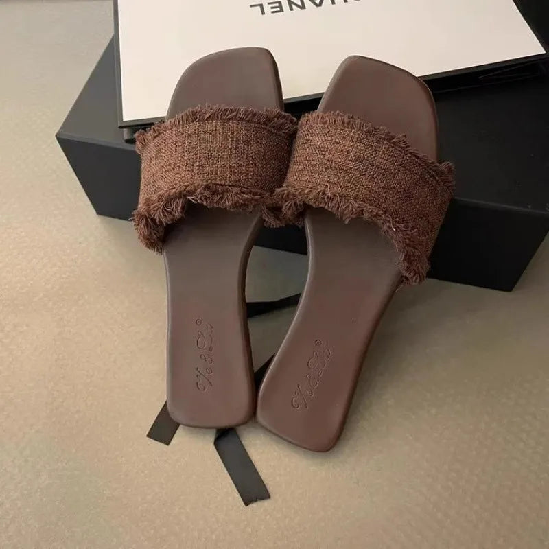 Mules Lin Effilochées