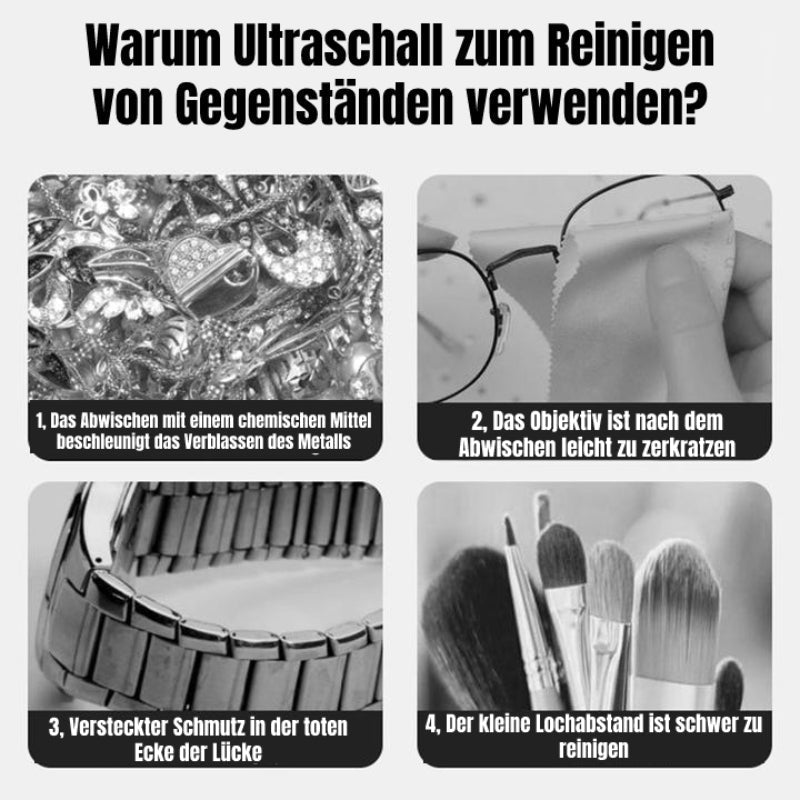 Ultrasonic Cleaner | 360° Thorough Cleaning | For Glasses & Jewelry | Portable | SonicPure - Souliia