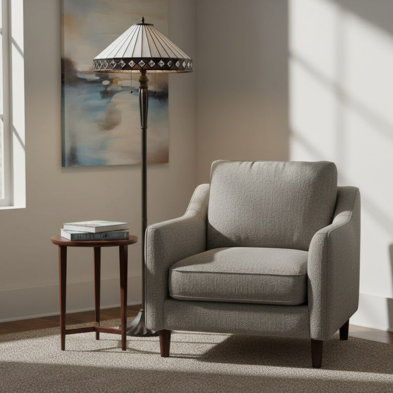 TiffStar Kunstglas Stehleuchte mit Ornamentmuster-Schirm – Stehlampe für Wohnzimmer | Souliia