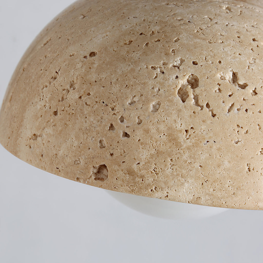 Tia Travertine Swing Arm Plug-in Sconce | Souliia