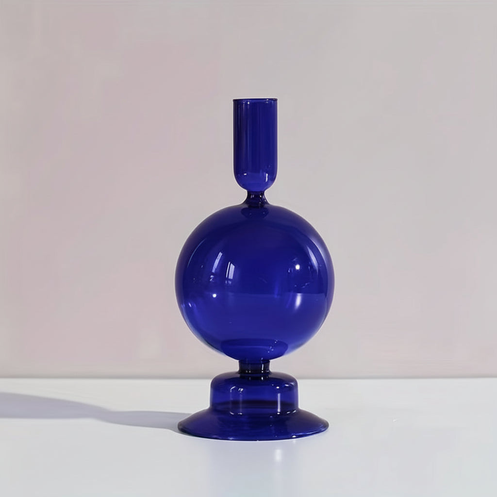 Auravine Glass Vase & Candle Holder — Sculptural, Minimalist Profile