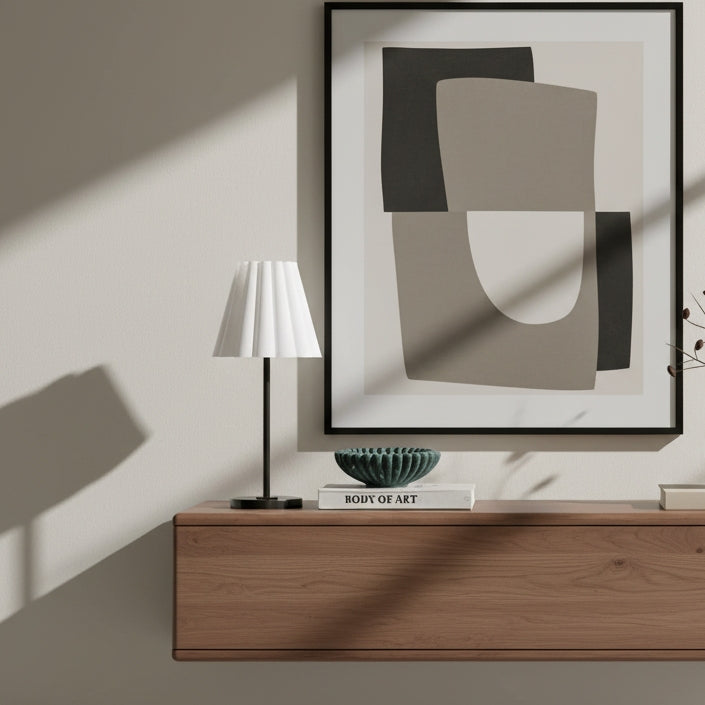 Ruffmeto Transitional Slim Table Lamp – Sculptural Shade Lighting for Living Room or Bedroom | Souliia