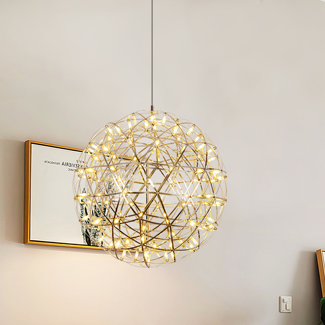Silver Spark Ball Pendant Light | Souliia