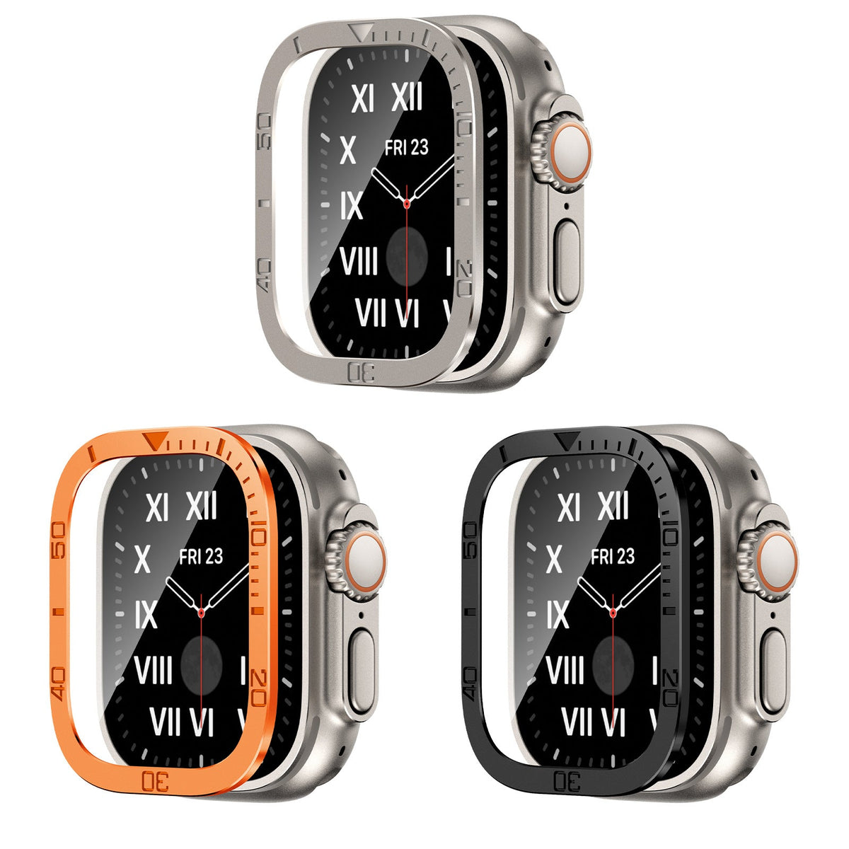 Tempered Glass Screen Protector for Apple Watch Ultra and Ultra 2 by ZenGuard — All-Around Metal Frame