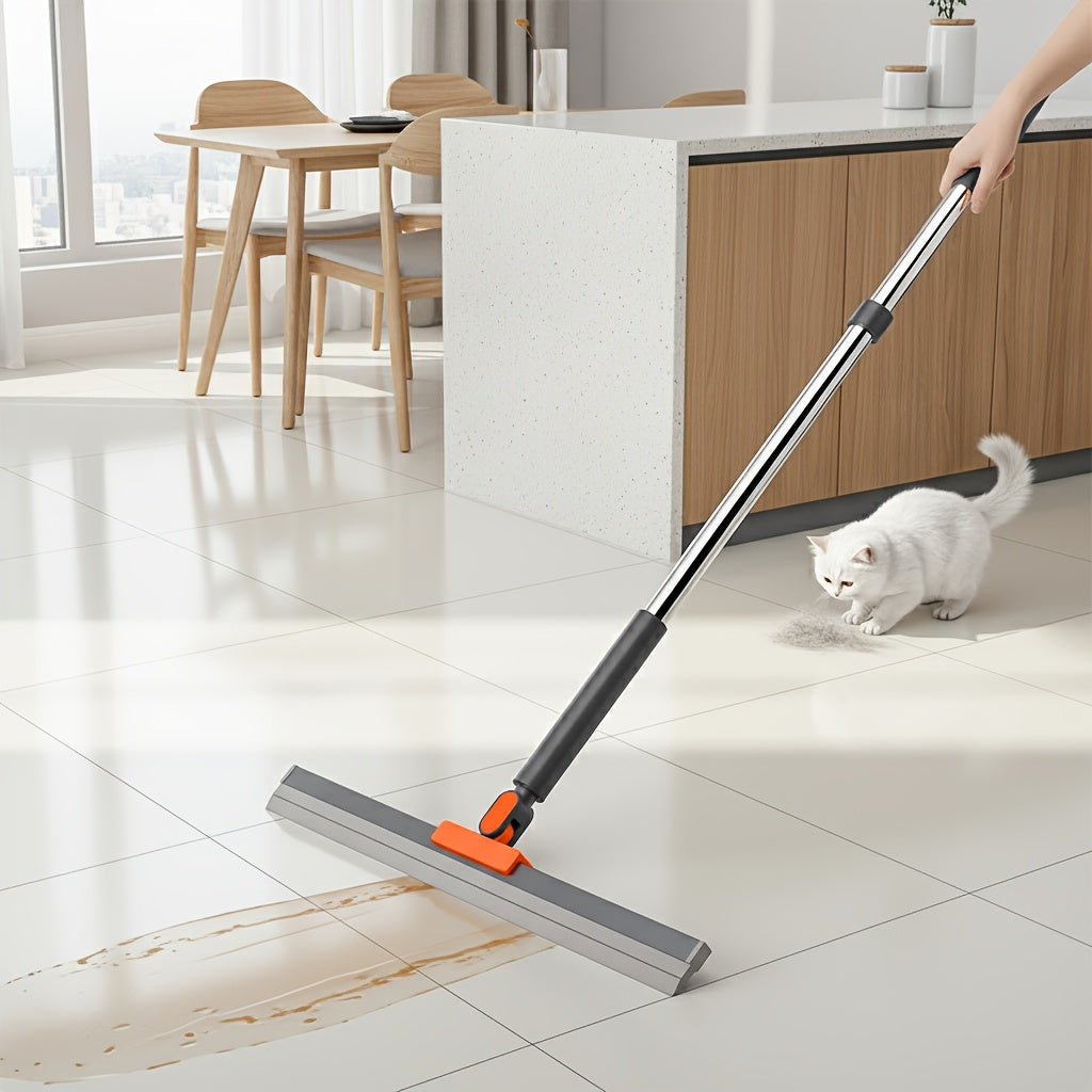 Aquamop All-Surface Scraper Broom — Streak-Free Water, Dust, and Debris Remover