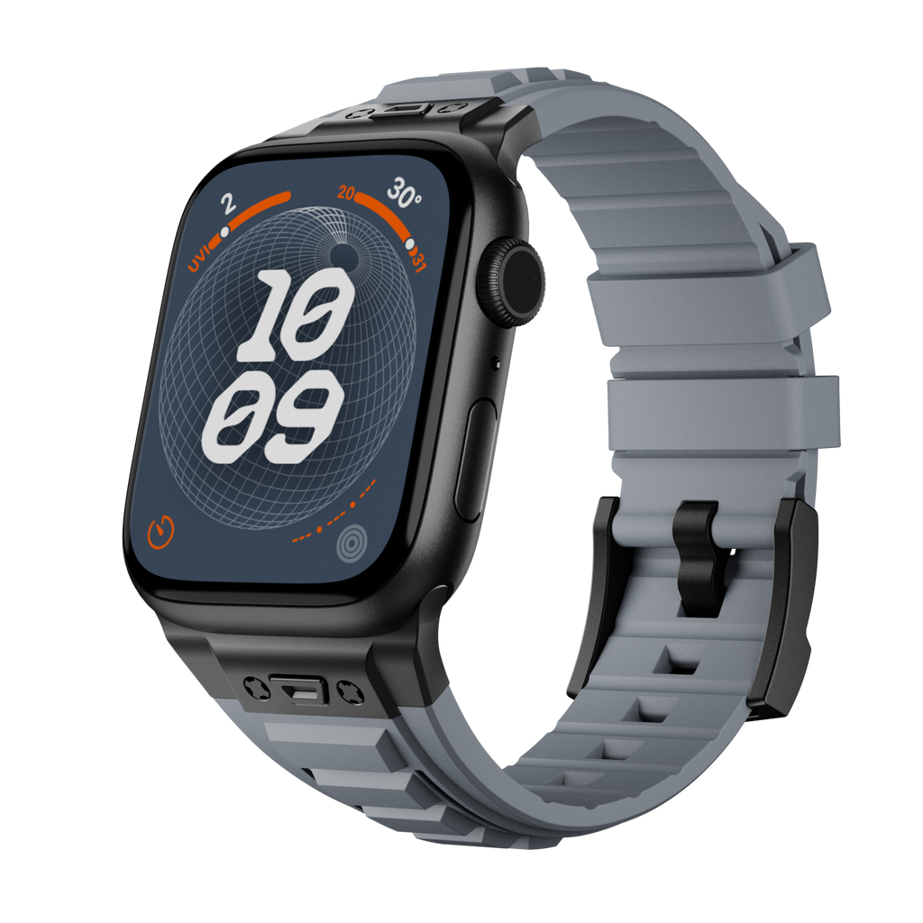 AeroGuard Tactical Silicone Band — Active Ventilation Channels, Apple Watch Strap