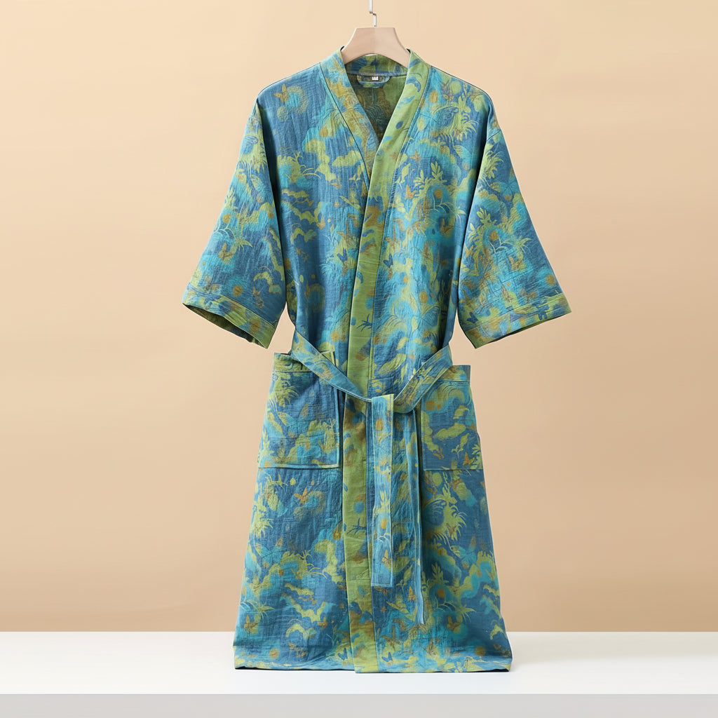 Luxeloom Unisex 100% Cotton Gauze Sleepwear Set — Breathable, Double-Layer Weave