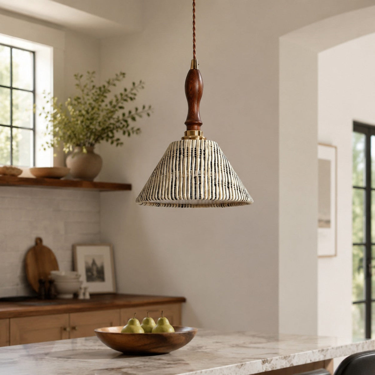 Wabi-sabi-pendellampe i stof | Souliia