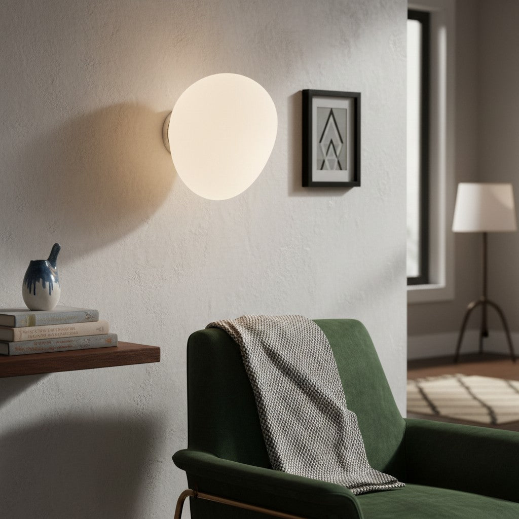 Stonea Organic Pebble Silhouette Wall Ceiling Lamp Contemporary Glass Light for Home N16 | Souliia