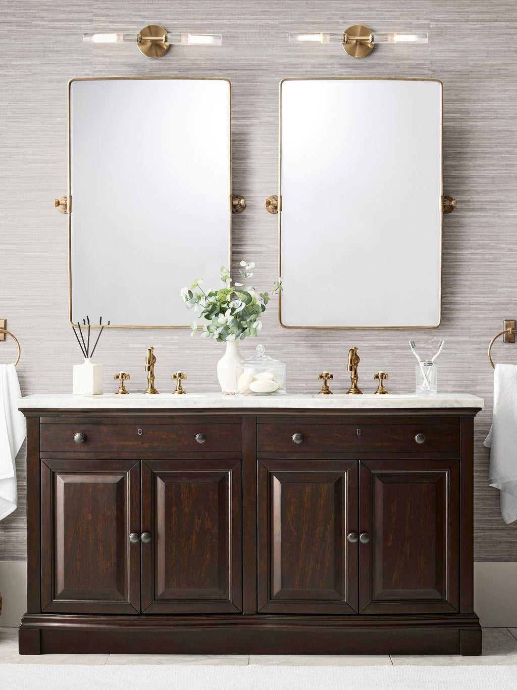 Ribbed Glass Sconce – Double Wall Sconce for Bathroom Vanity Lighting | Souliia