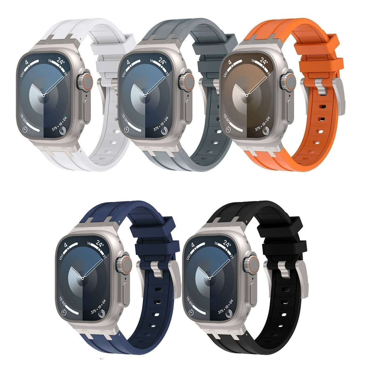 NovaFlex Liquid Silicone Strap for Apple Watch Edition — Polished Metal End Cap