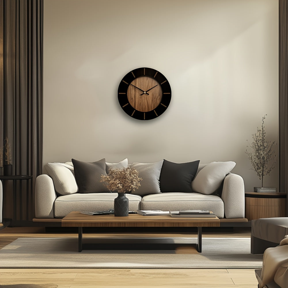 TimberMuse Wooden Wall Clock — Silent Movement, Classic Silhouette
