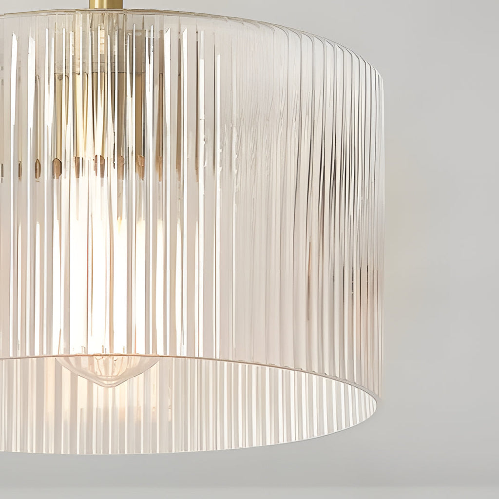 Rivora Fluted Glass Ceiling Lamp Contemporary Semi Flush Mount for Entryway and Living Room | Souliia