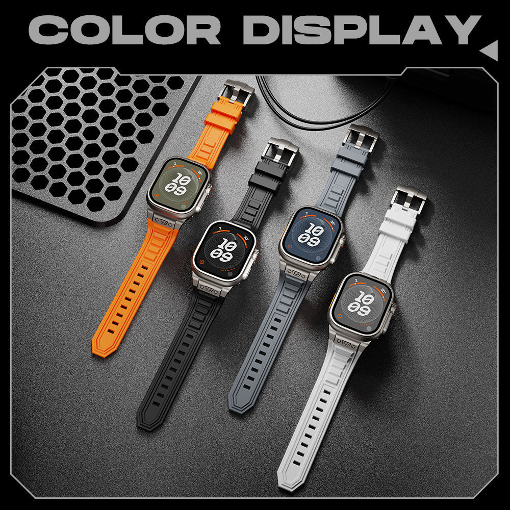 AeroGuard Tactical Silicone Band — Active Ventilation Channels, Apple Watch Strap