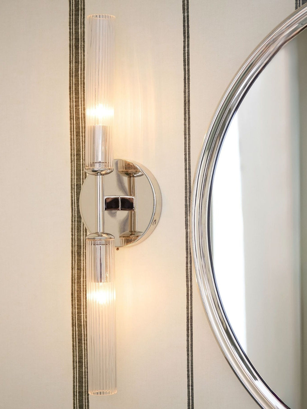 Ribbed Glass Sconce – Double Wall Sconce for Bathroom Vanity Lighting | Souliia