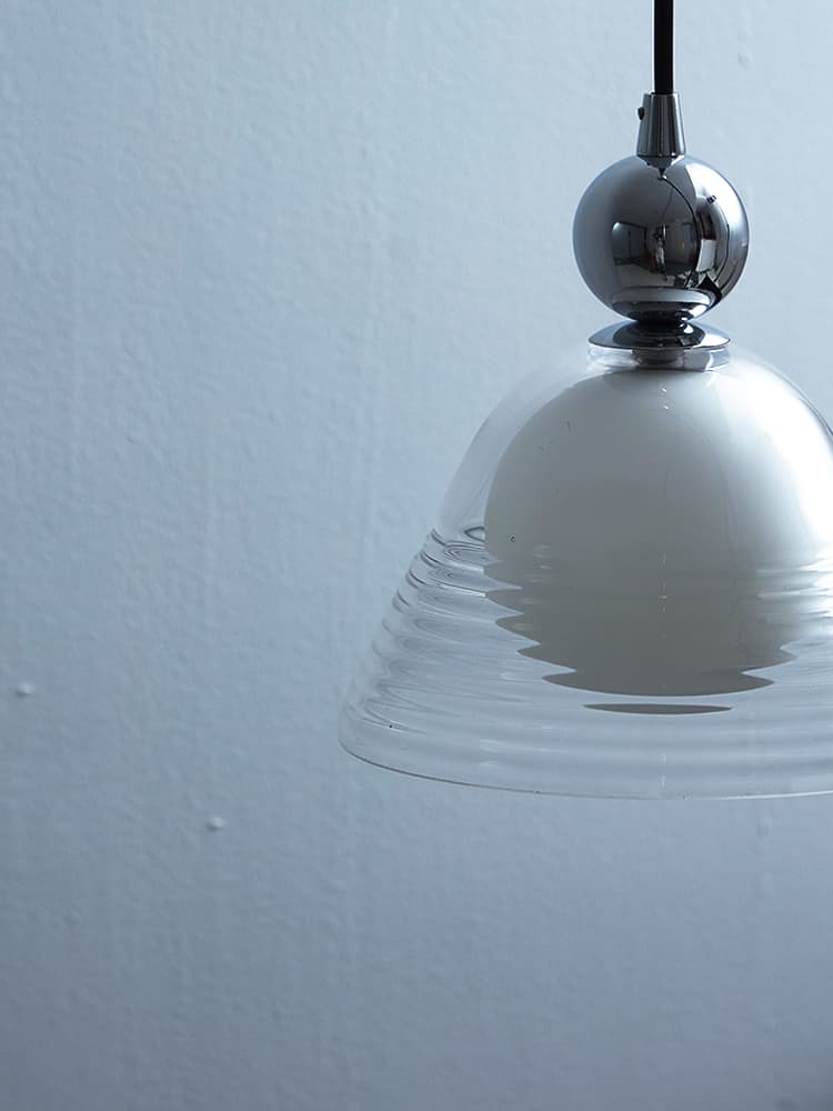 Sunset Pendant Light – Ribbed Glass Shade With Chrome technique - AFTERGLOW L1 | Souliia