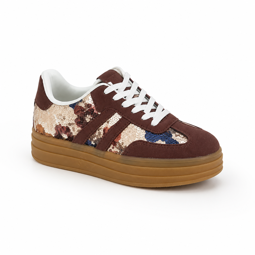 RadianceStride Brown Sneakers — Ignite Your Style with Unmatched Comfort and Subtle Glamour - Souliia