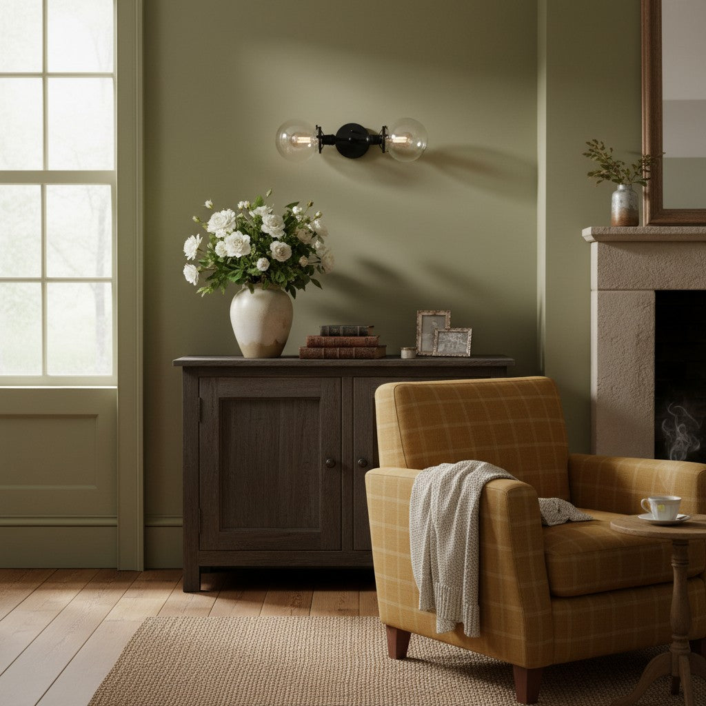 Lumio Globe klare Glas-Wandleuchte – moderne industrielle Wandlampe für Waschtisch & Flur | Souliia