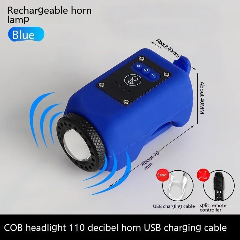 USB Rechargeable Bicycle Light with Built-in Horn - Souliia
