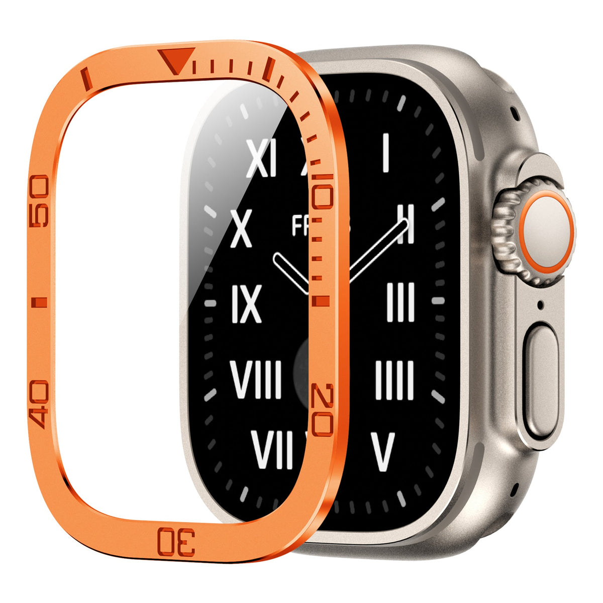 Tempered Glass Screen Protector for Apple Watch Ultra and Ultra 2 by ZenGuard — All-Around Metal Frame