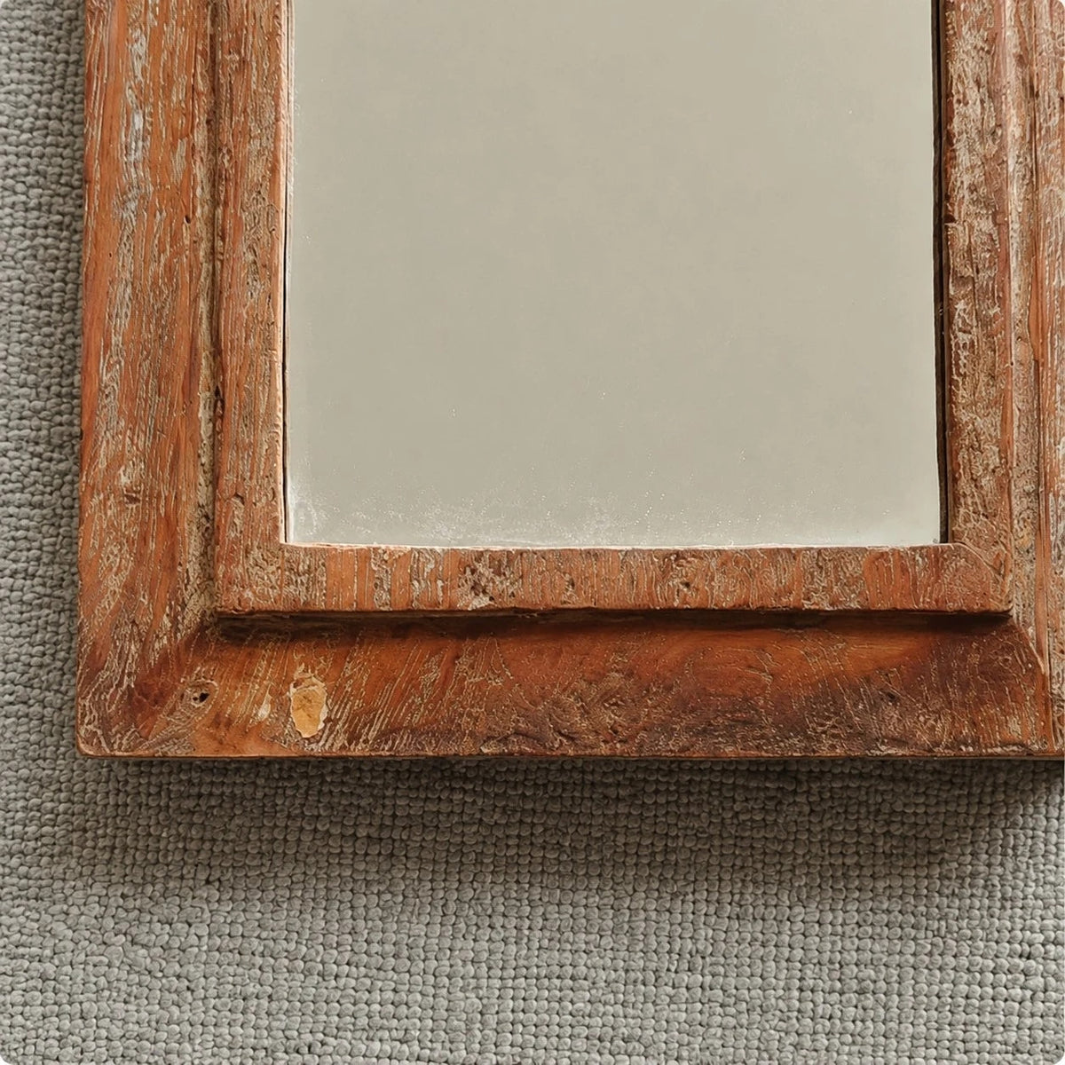 Rustic Carved Wood Arch Wall Mirror | Souliia