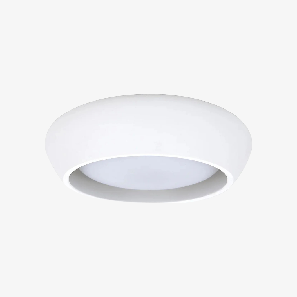 Plafonieră minimalistă din beton Monocem – lampă elegantă montată la nivelul tavanului pentru sufragerie | Souliia