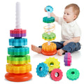 Jouet d’empilage de disques en spirale - Apprentissage des couleurs, des formes et des tailles