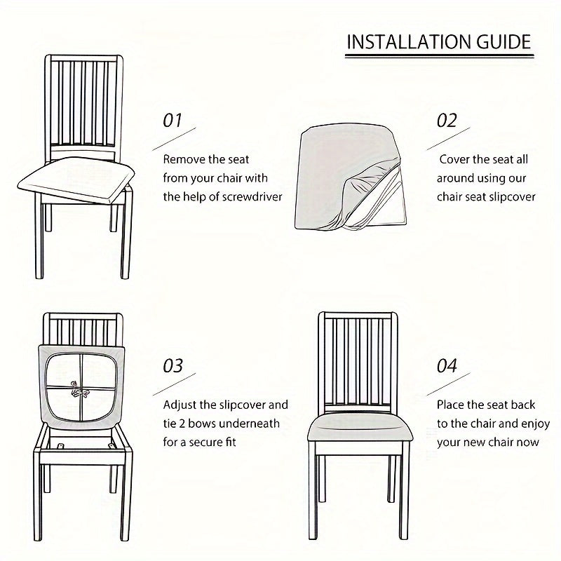 Jacqurenew Stretchable Chair Covers — Secure Elastic Fit, Universal Shape