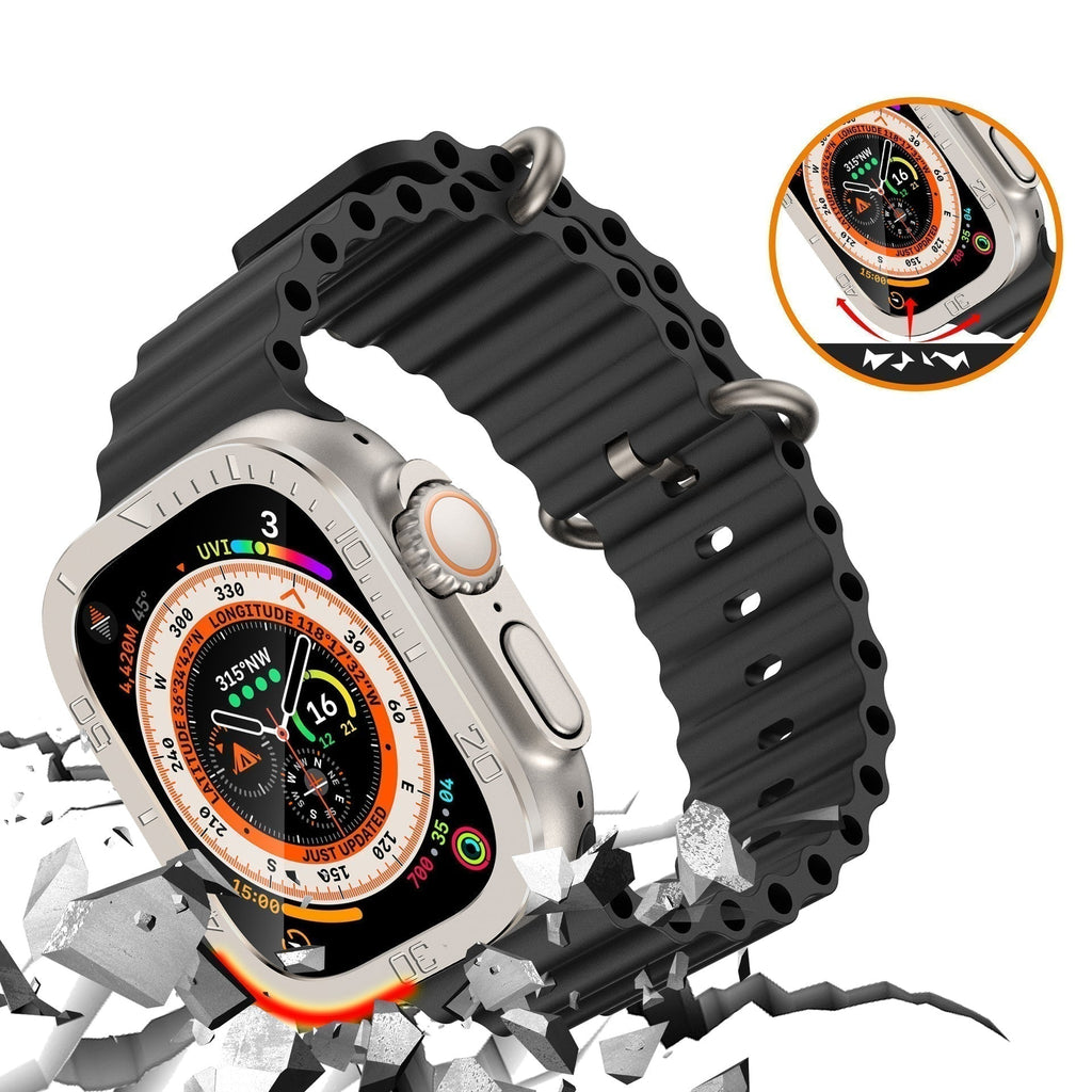 Tempered Glass Screen Protector for Apple Watch Ultra and Ultra 2 by ZenGuard — All-Around Metal Frame