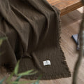 Olivebreeze Four-Layer Cotton Gauze Blanket — Elegant Fringe Trim, Lightweight Weave