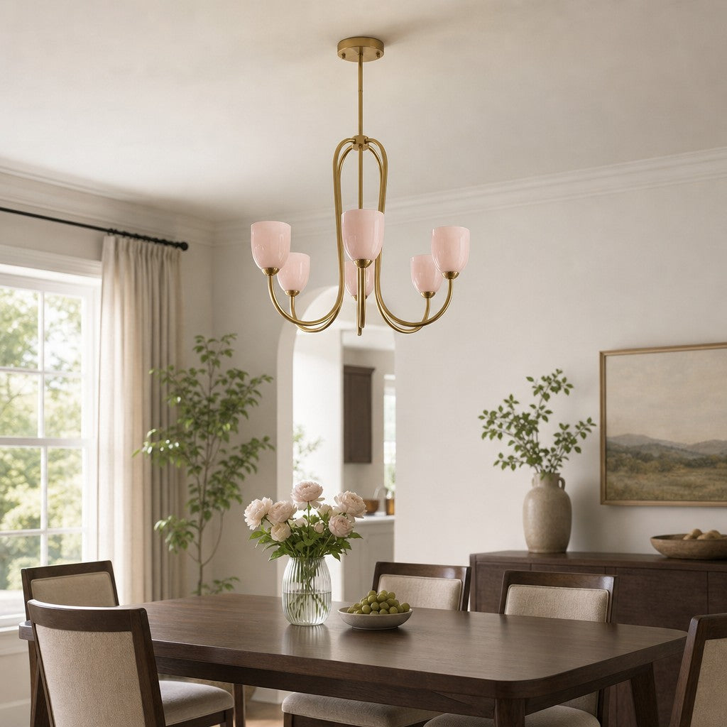 Shell Shade French Vintage Chandelier for Dining Room Lighting | Souliia
