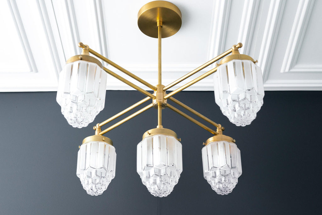 Tierlux Glas Moderner Art Deco Mehrarm-Glas-Kronleuchter – Premium Deckenleuchte für Wohnzimmer oder Essbereich | Souliia