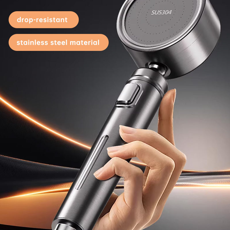 Steelrain Handheld Shower Head — Stainless Steel Construction, Powerful Spray Design
