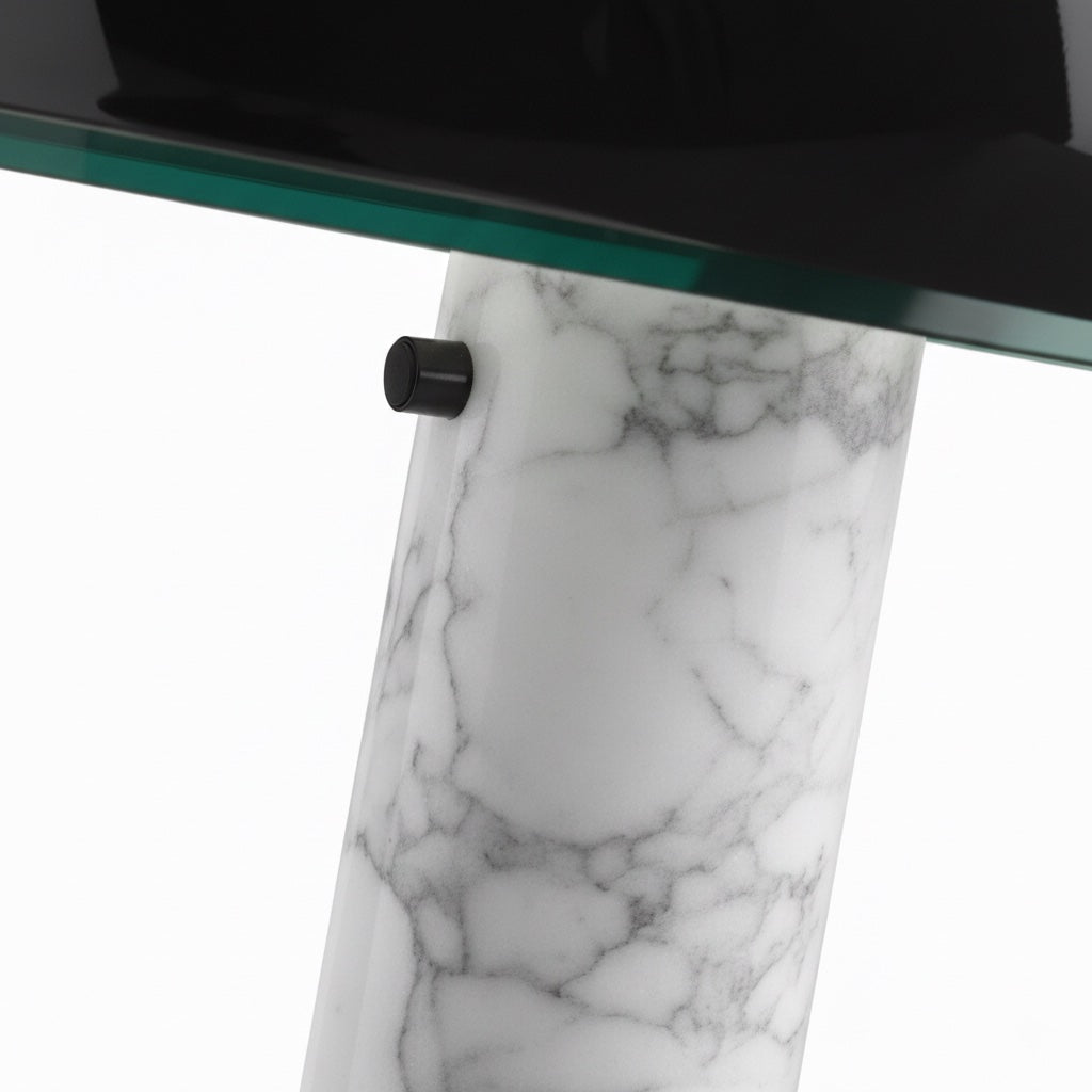 Slantia Amusing Ploy Table Lamp - Glass Shade and Marble Base Design for Living Room or Bedroom N45 | Souliia