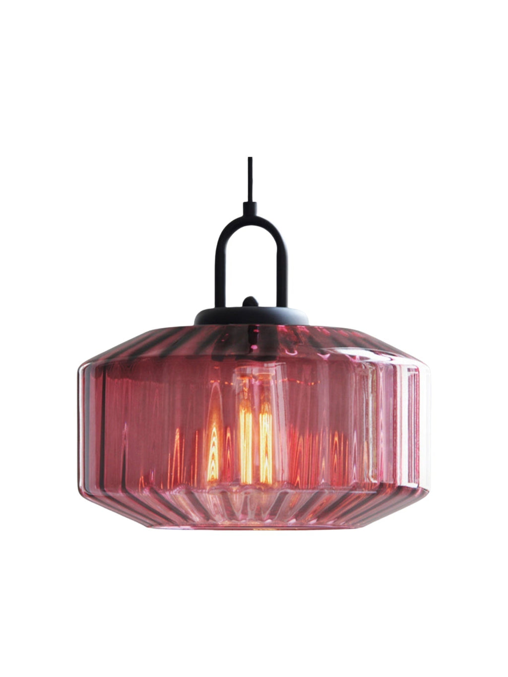 Ribbed Glass Pendant Light - Vintage Green Glass Hanging Light with Modern Appeal | Souliia