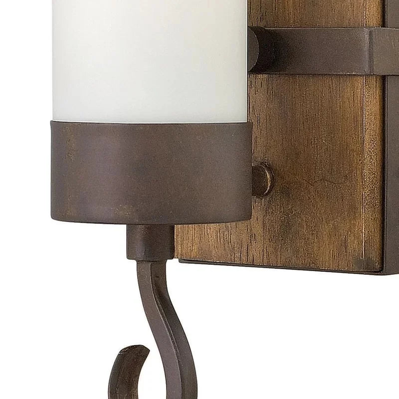 Rustic Farmhouse Candle Wall Sconce with Wood Backplate | Souliia