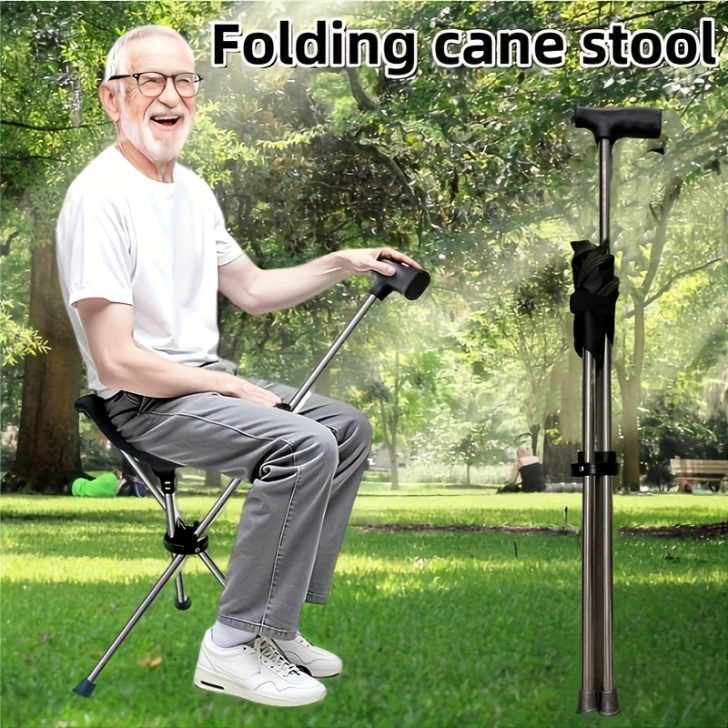 Walking Cane with Seat - 2-in-1 Design - Souliia