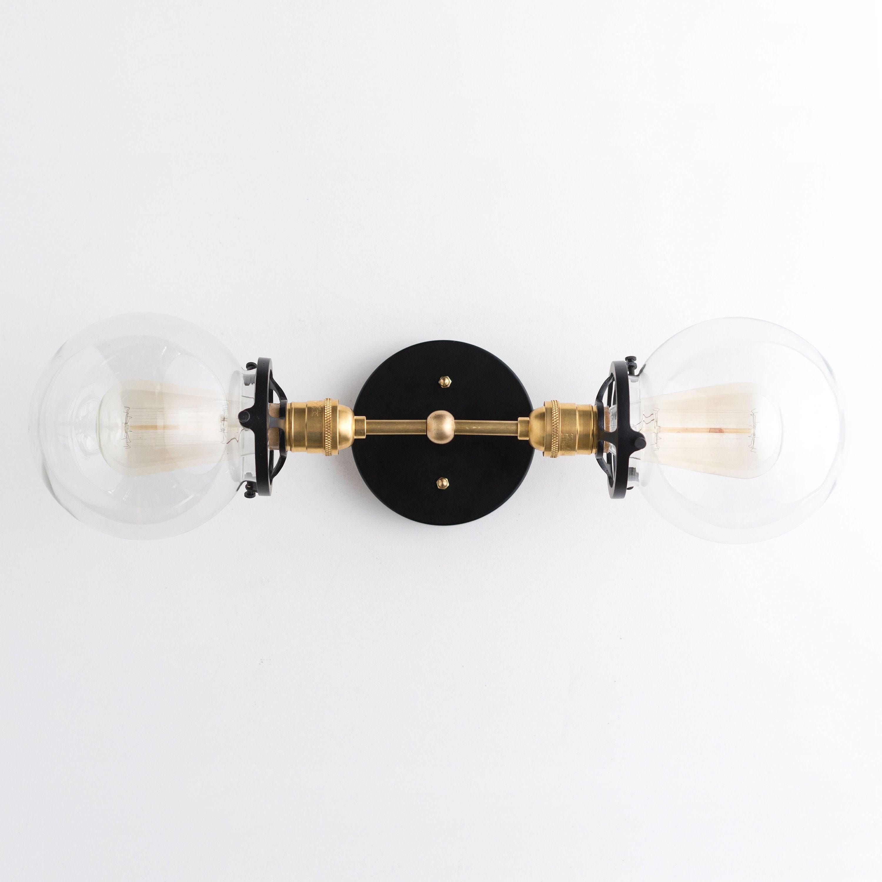 Lumio Globe klare Glas-Wandleuchte – moderne industrielle Wandlampe für Waschtisch & Flur | Souliia