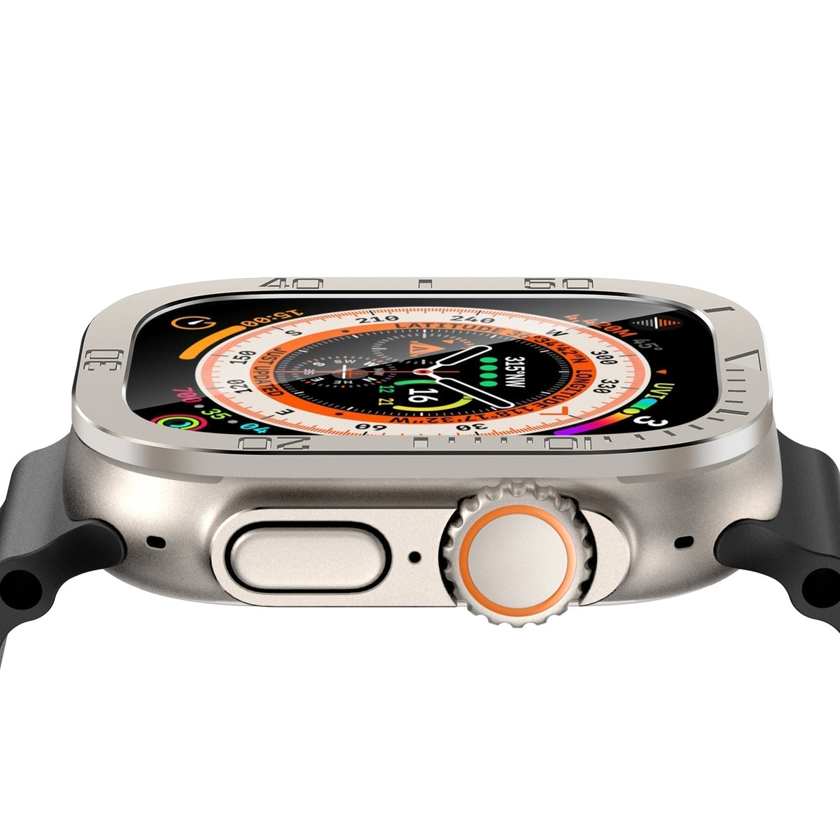 Tempered Glass Screen Protector for Apple Watch Ultra and Ultra 2 by ZenGuard — All-Around Metal Frame
