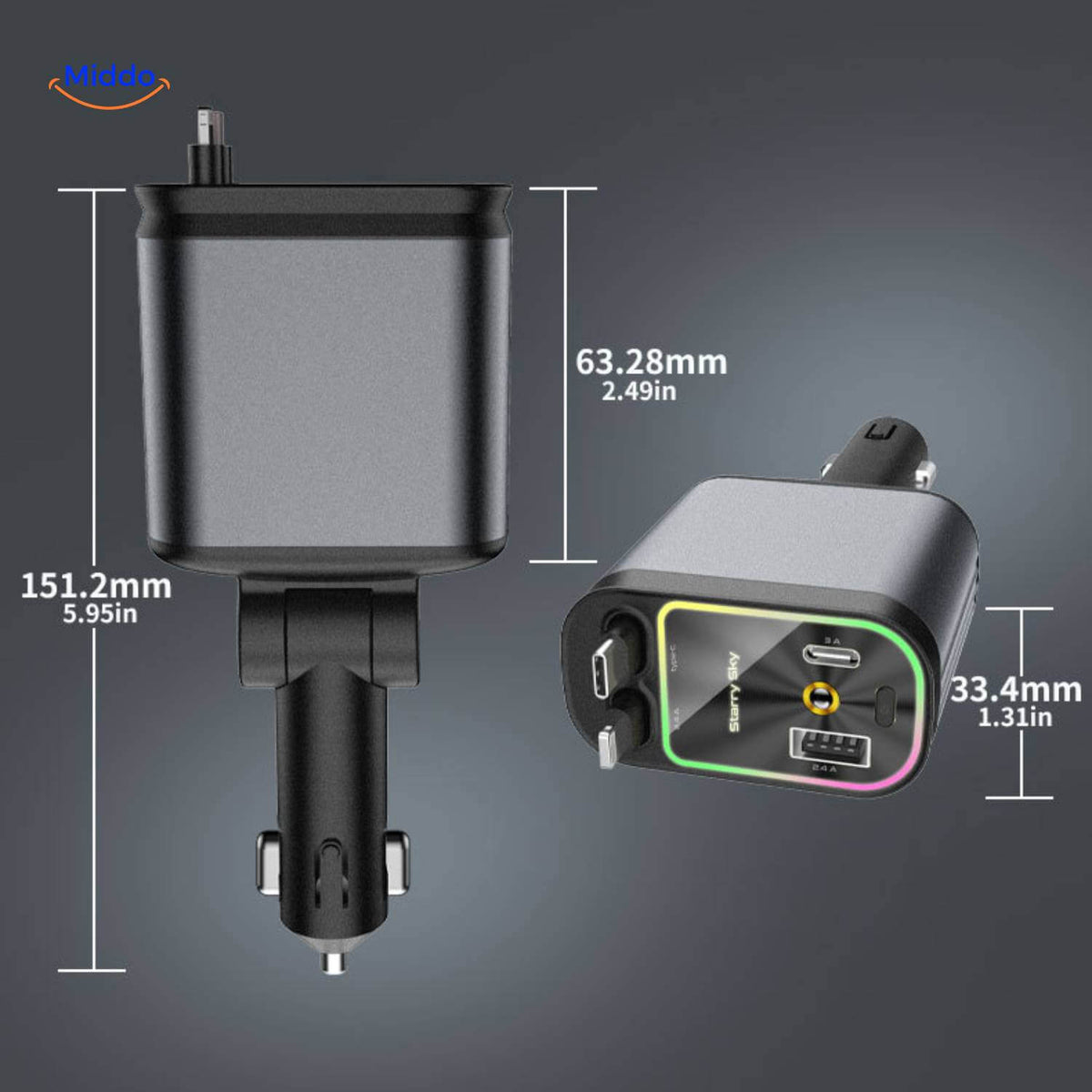 VoltAura — Charge Four Devices Fast & Light Up Your Night Drive Sky - Souliia
