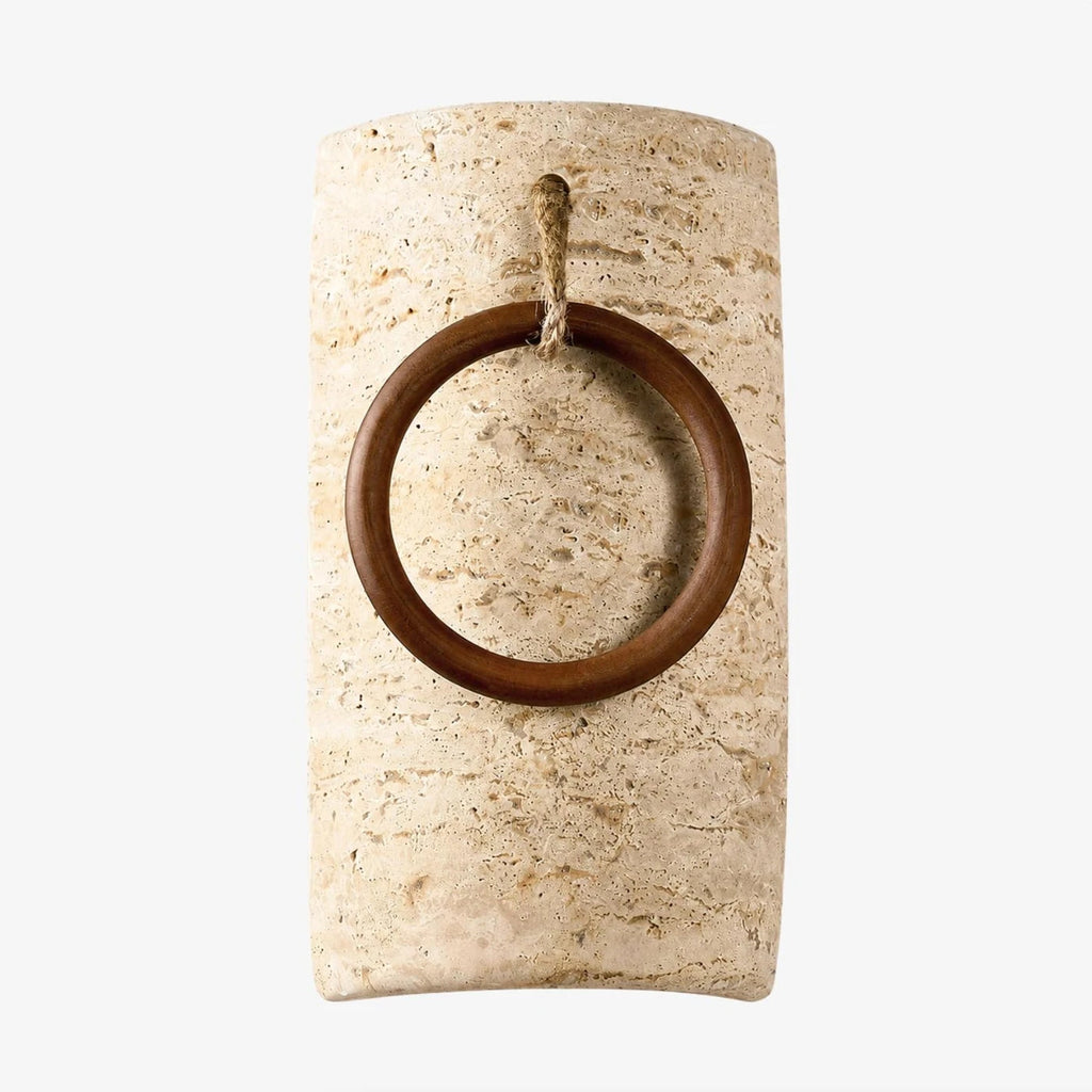 Travertine Wood Ring Wall Sconce | Souliia