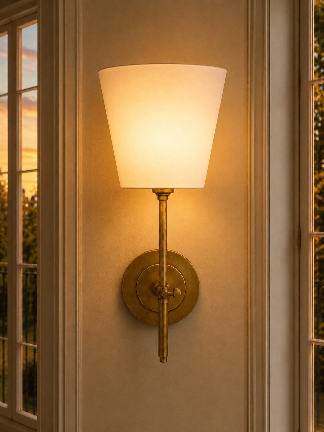 Rowan Classic Fabric Shade Wall Sconce Elegant Style - Bedroom Bedside Lighting | Souliia