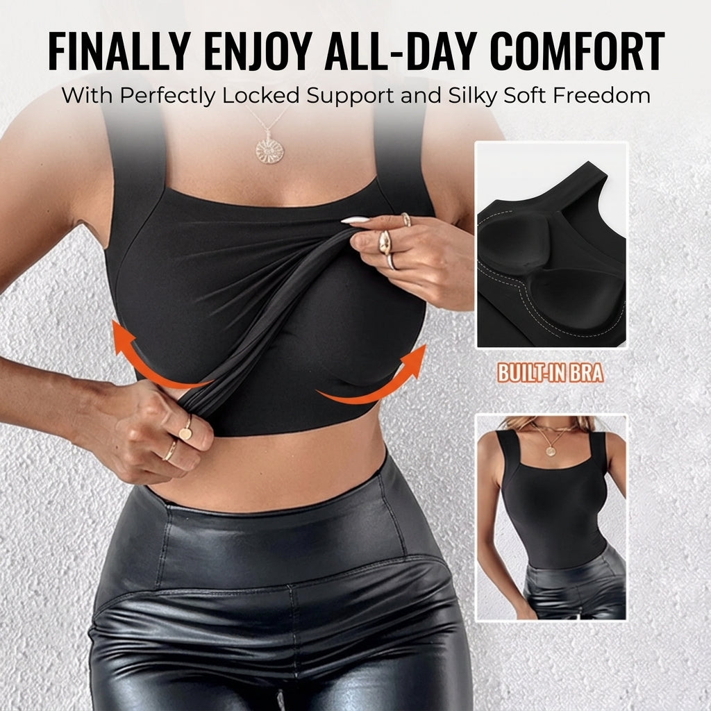 SensaCurve – Seamless Built-In Bra Tank with Stay-Put Padding - Souliia