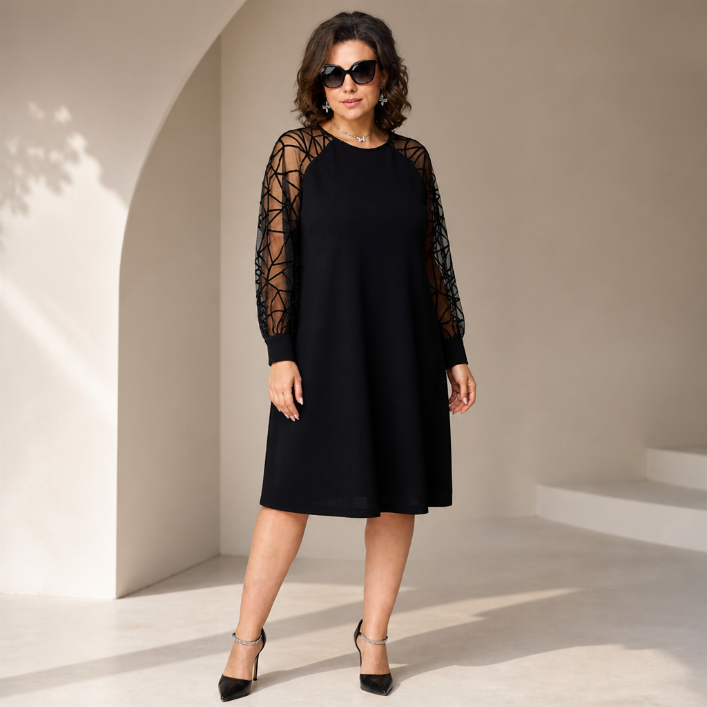 VioraLuxe Black Tunic Dress — Unleash Confidence with Effortless Comfort and Chic Style - Souliia