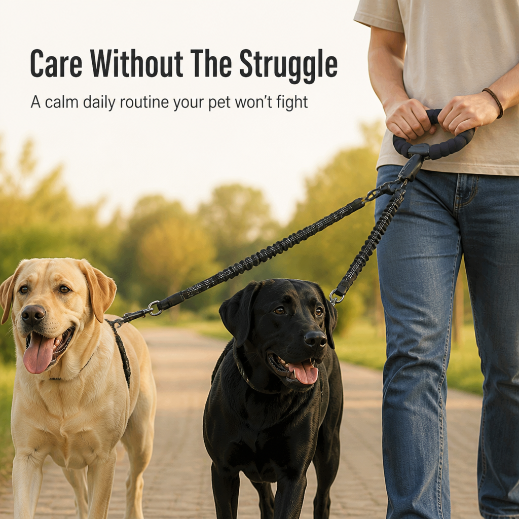 VersaTether — Effortless, Tangle-Free Control for Happier, Calmer Walks with Two Dogs - Souliia