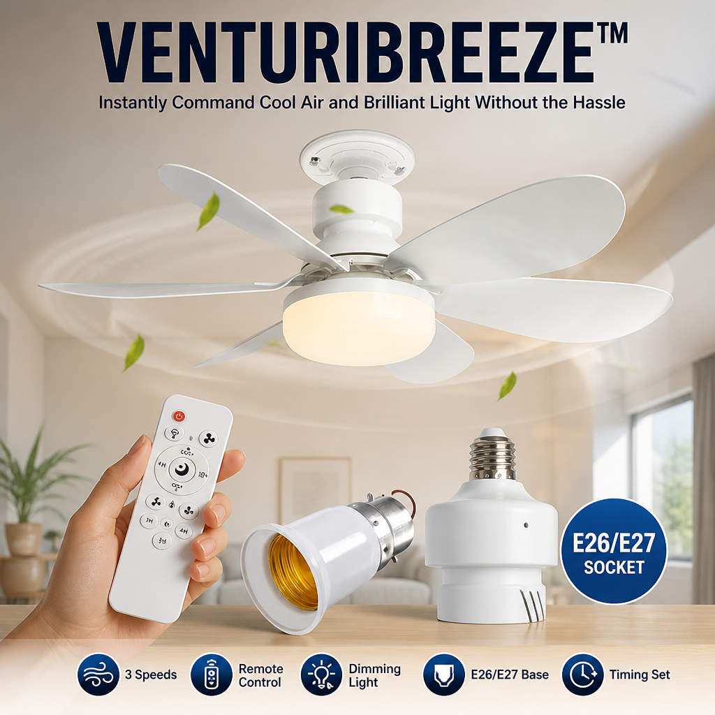 VenturiBreeze — Instantly Command Cool Air and Brilliant Light Without the Hassle - Souliia