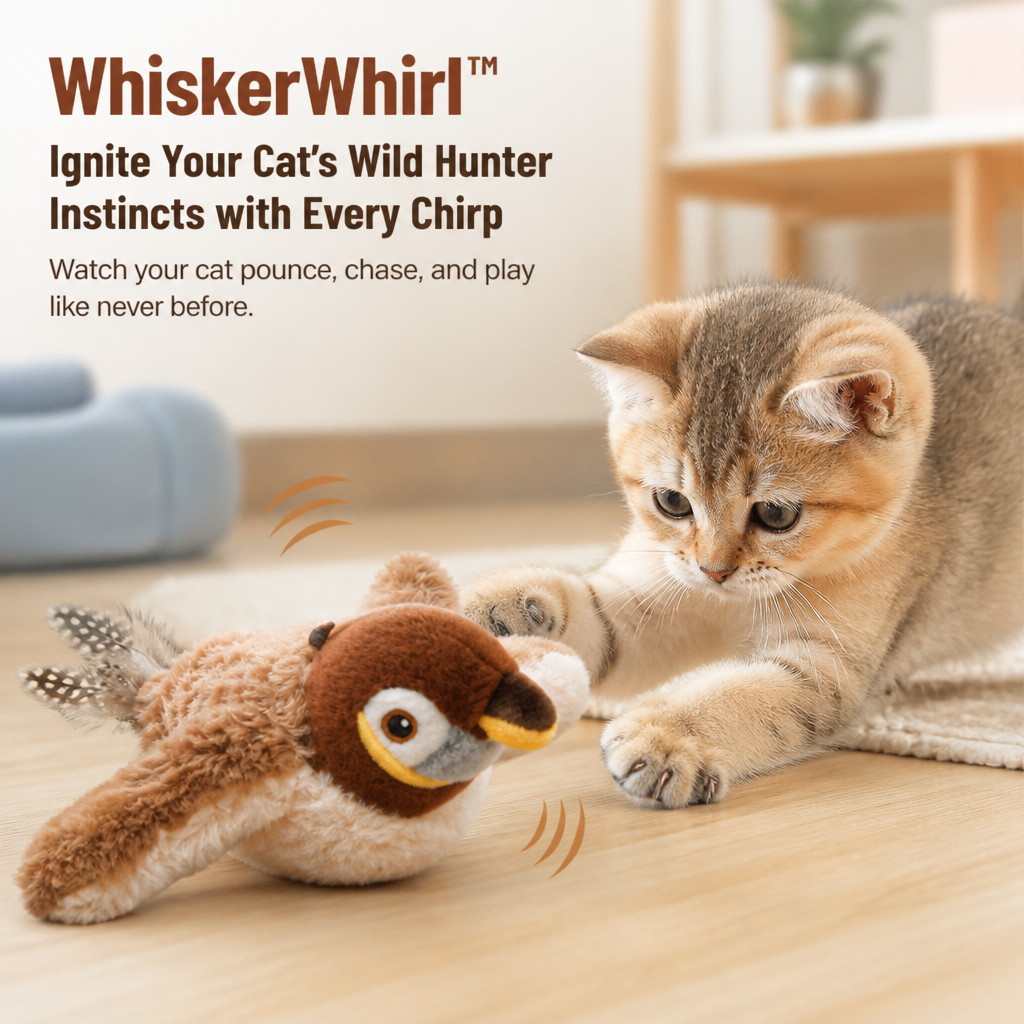 WhiskerWhirl — Desperte os instintos selvagens de caçador do seu gato a cada chilreio - Souliia