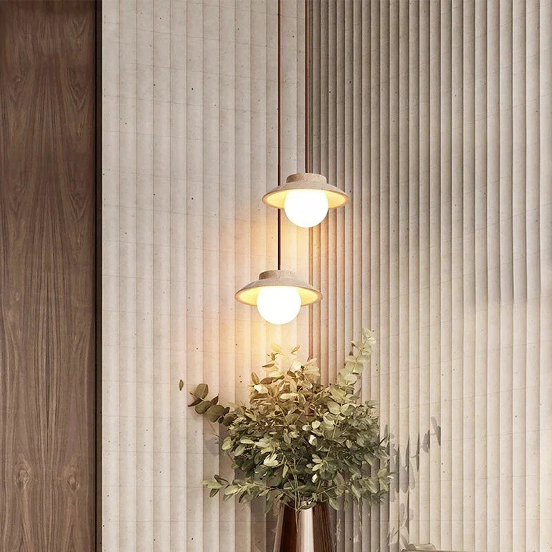 Travertin LED Stein Pendelleuchte | Souliia