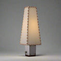 Modern Geometric Metal Table Lamp – Parchment Shade for Bedroom Nightstand Lighting | Souliia