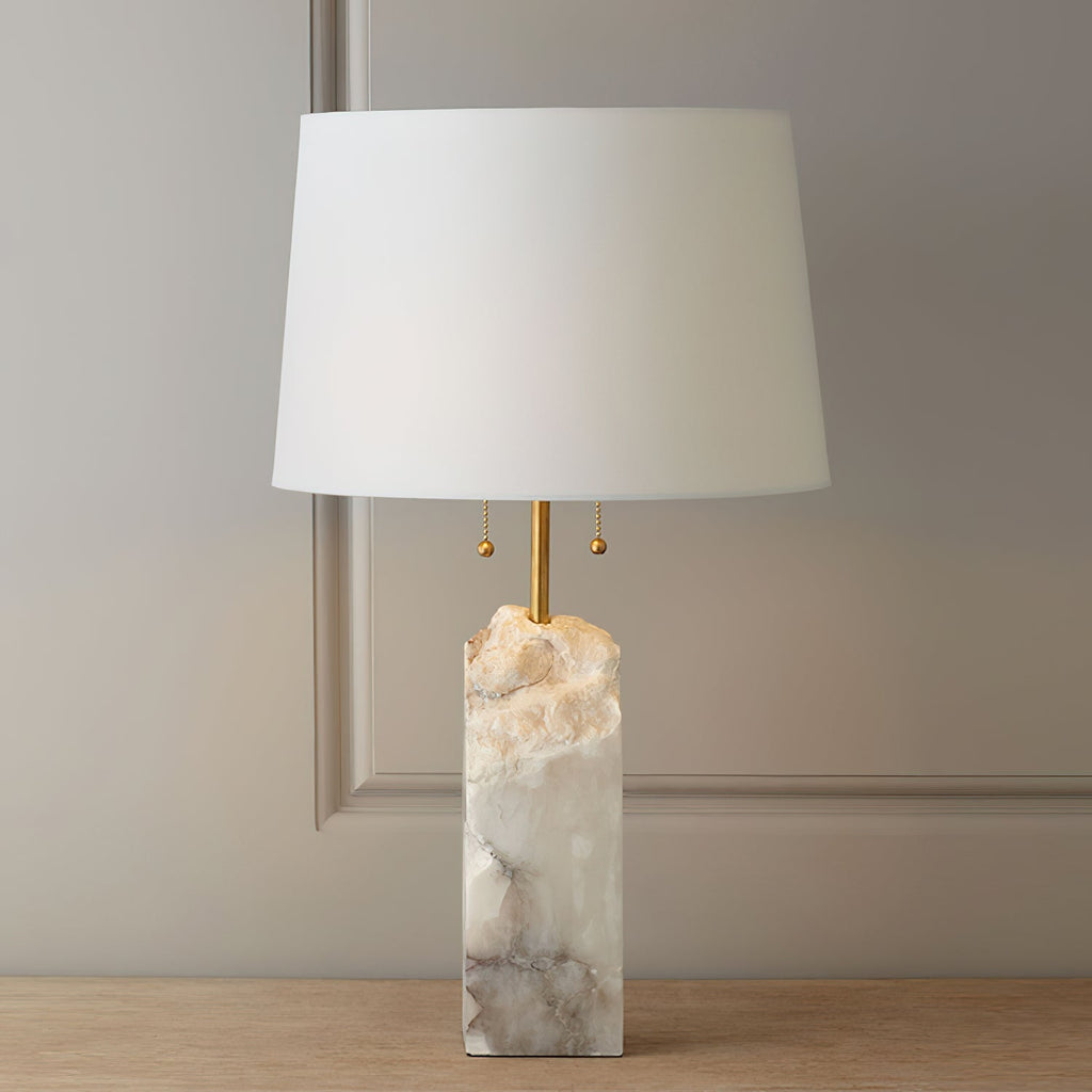 Bordslampa i rå alabaster | Souliia
